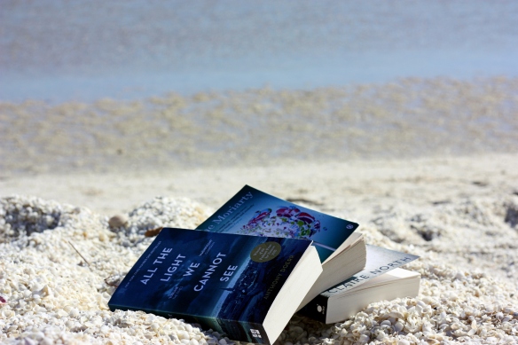 fiction pile on Shell Beach